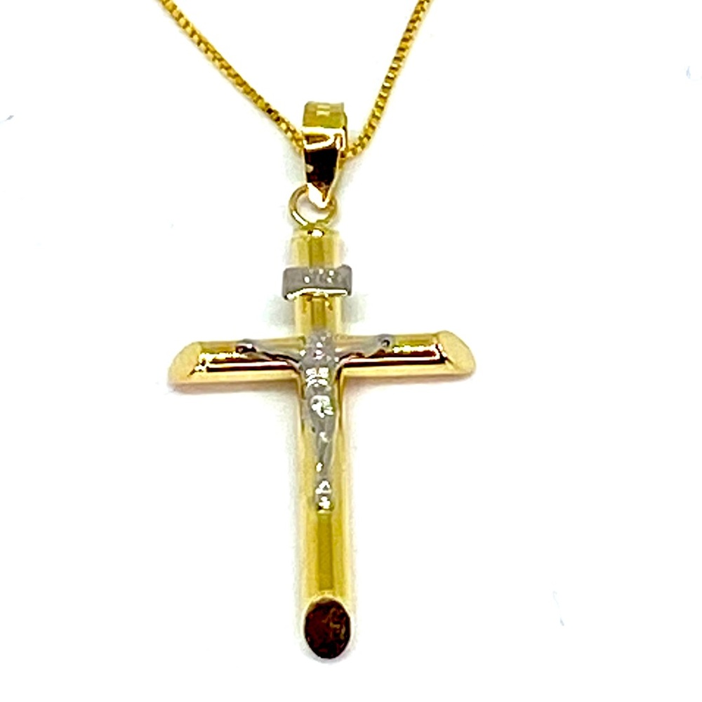 Necklace cross and chain solid gold 10k 70% off